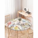 Круглая скатерть с принтом станет стильным аксессуаром на вашей кухни и подойдет не только для ежедневного пользования, но и для встречи гостей и семейных праздников.Благодаря резинке, расположенной по периметру, скатерть не скользит по поверхности стола и надежно фиксируется на круглый стол диаметром 75-100 см.Изделие изготовлено из прочной и гипоаллергенной ткани oxford и обработано водоотталкивающей пропиткой.Изображение нанесено на ткань с помощью технологии сублимационной печати, благодаря чему скатерть сохраняет свой цвет и хорошо переносит множество стирок.В зависимости от цветопередачи экрана монитора, яркость рисунка может отличаться от изображения на сайте. Допустимо отклонение в размерах полотна в пределах 2-3 см.