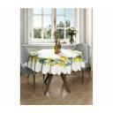 Круглая скатерть на кухонный и праздничный стол JoyArty "Лимонное настроение" из сатена, диаметр 150 см