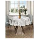 Круглая скатерть на кухонный и праздничный стол JoyArty "Розы цветут" из сатена, диаметр 150 см