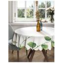 Круглая скатерть на кухонный и праздничный стол JoyArty "Ветви растений в акварели" из сатена, диаметр 150 см