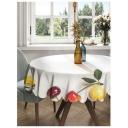 Круглая скатерть на кухонный и праздничный стол JoyArty "Ягодная рамка" из сатена, диаметр 150 см