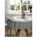 Круглая скатерть на кухонный и праздничный стол JoyArty "Ажурные круги" из сатена, диаметр 150 см