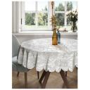 Круглая скатерть на кухонный и праздничный стол JoyArty "Снежный мир" из сатена, диаметр 150 см