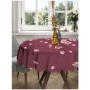 Круглая скатерть на кухонный и праздничный стол JoyArty "Цветки сакуры" из сатена, диаметр 150 см