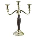 Канделябр на 3 свечи с деревянной вставкой на основании Размер: 31*24*11 см