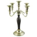 Канделябр на 5 свечей с деревянной вставкой на основании Размер: 31*24*24 см