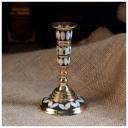 Подсвечник "Зебра" латунь, перламутр 8х8х13 см