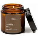 Свеча ароматическая в банке Stella Fragrance "LAVENDER BASIL", соевый воск, 90 гр.