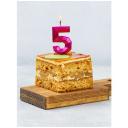 Свеча -цифра "5" Диамант Маджента 4,5смV