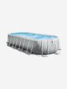 Каркасный бассейн Intex 26798 Oval Prism Frame Pool (610х305х122см), Серый