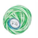 Пряжа "Gamma" Ирис меланж 100% хлопок 10 г 82 м Р-12 зеленый-белый