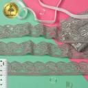 Кружево-стрейч KRUZHEVO, арт. TBY. YSCS0004, 32мм, цвет 4 темно-серый, уп.10м