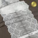 Кружево-стрейч KRUZHEVO, арт. TBY.8034, 195мм, цвет 01 белый, уп.10м