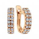 Серебряные серьги с фианитами и позолотой