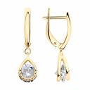 Серьги SOKOLOV из золоченого серебра с фианитами 93021047-91