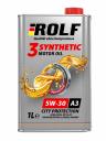 Моторное масло Rolf синтетическое 3-SYNTHETIC 5W30, ACEA A3/B4 1л