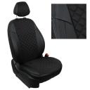 Чехлы на Рено Дастер (2011-2015), Рено Сандеро 1 поколение (2009-2014), Ниссан Террано 3 (2012-2017) без Аирбаг, спинка раздельная для сиденья авто, Пилот, Экокожа с алькантарой ромб, Черный