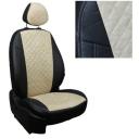 Комплект чехлов Автопилот Алькантара ромб Renault Sandero I (40/60) с 09-14г. / Duster с 11-15г. Черный + Бежевый