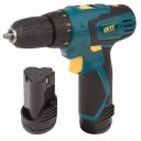 Дрель-шуруповерт Fit 80181, аккумуляторная, 12 В, 0-350/1100 об/мин, 20 Нм, 2 (Li-Ion) 1.3 Ач, 1 ч, резиновые накладки, кейс