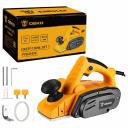 Рубанок DEKO DKEP1100W, SET 1используется для обработки, строгания, выравнивания, снятия фасок с различных поверхностей из древесины и выборки четверти. Напряжение: 220-240 В Частота: 50 Гц Мощность: 1100 Вт Число оборотов: 16000 об/мин Глубина строгания: 3 мм Ширина обработки: 82 мм Макс. глубина выборки четверти: 15,5 мм Количество ножей на валу: 2  