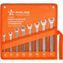 Набор ключей комбинированных Набор ключей Airline комбинированных 8 предметов (8,10,12,13,14,15,16,17мм) сумка AT-8-45