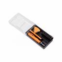 Отвертка с реверсом и набором бит — многофункциональный инструмент для работы с крепежом. В комплекте 14 бит, которые позволяют работать с любыми видами крепежей. Области применения: Работа с крепежами в автомобиле Ремонт и сборка мебели Монтаж и демонтаж электрооборудования Использование в быту и на производстве В комплект входит футляр для хранения и транспортировки инструмента, что обеспечивает его сохранность и удобство использования. Данная модель — надежный и удобный инструмент для работы в любых условиях.