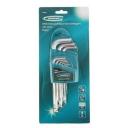 Набор ключей имбусовых Gross HEX, 1,5–10 мм, S2, 9 шт., удлиненные с шаром, сатинированные 16403