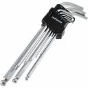 Набор шестигранных ключей Набор шестигранных экстра-длинных ключей с шаром 9 штук Inforce, размеры 1,5-10мм, 06-05-95