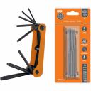 Набор ключей TDM ELECTRIC Гранит TORX раскладной 8 шт. T9 - T40, углеродистая сталь, блистер SQ1020-0211