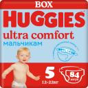 Подгузники Huggies Ultra Comfort для мальчиков р 5 (12-22 кг) 84 шт