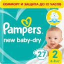 Pampers Подгузники New Baby-Dry, 2 (4-8 кг.), 27 шт.