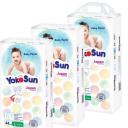 YokoSun трусики L, 9-14 кг, 44 шт., 3 уп., , белый