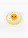 Соска-пустышка Happy Baby латексная ортодонт с колпачком, цвет: yellow (от 0 месяцев)