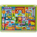 Головоломка тетрис, Лесная мастерская, "Транспорт", для детей, ЭКО материалы, деревянная, рамка-вкладыш