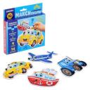 Набор пазлов IQ-ZABIAKA Любимый транспорт с глазками, 14 дет., 17х13х1.6 см, красный/желтый/синий