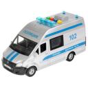Полицейский автомобиль ТЕХНОПАРК Газель Next Полиция (NEXTVAN-22PLPOL) 1:28, 22 см, серебристый