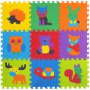 Коврик - пазл детский развивающий складной игровой для детей модульный для ползания 0,9*0,9 м мягкий Игрушки 9 частей 30*30 см, толщина 1 см, Юнландия, 664668
