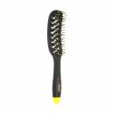 DEWAL PROFESSIONAL Щетка массажная Banana black прямоугольная, продувная, узкая, пластиковый штифт, 8 рядов