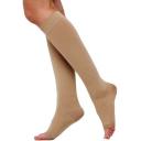 Чулки компрессионные до колена с открытым мыском 1 класс компрессии, кремовый, размер 2