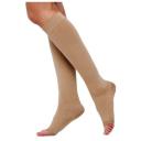Чулки компрессионные до колена с открытым мыском 1 класс компрессии, кремовый, размер 6