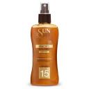 Масло-активатор загара Sun SPF 15 с блестками, 180 мл с маслом Конопли