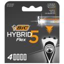Сменные кассеты BIC 5 Flex Hybrid, серый металлик, 4 шт.