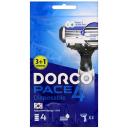 Одноразовый бритвенный станок Dorco Pace 4 (одноразовый), черный, белый