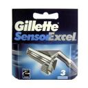 Сменные кассеты Gillette Sensor Excel, серебристый , 3 шт.