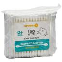 Ватные палочки "Крошка Я", пакет 100 шт., цвет белый