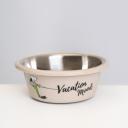 Petmax Миска для кошек и собак Vacation Mood, 400 мл, 13х5,5 см, бежевая