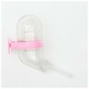 Поилка для грызунов 60 мл, 12 х 4 см, прозрачная с розовым креплением 6980836