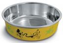 Одинарная миска для собак Triol Mickey&Pluto, сталь, резина, желтый, 0,25 л