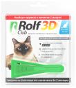 Капли от блох, клещей, комаров для кошек Neoterica Rolf Club 3D, масса до 4 кг, 0,5 мл