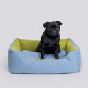 RURRI Лежак прямоугольный для кошек и собак мелких и средних пород, 70х60х21 см, серый с зеленым